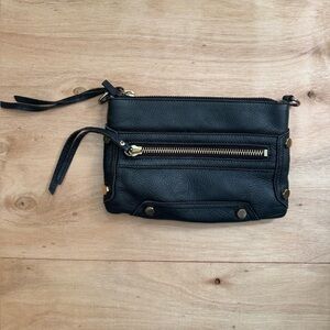 LINEA PELLE Leather Crossbody Bag Gold Hardware